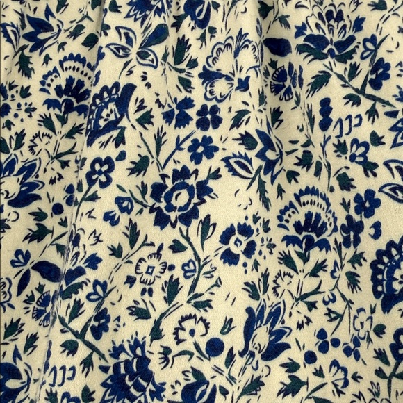Tuckernuck Dress Wm Medium Bluebell Floral Ditsy Calico Royal Shirt 3/4 Sleeve - Picture 4 of 9